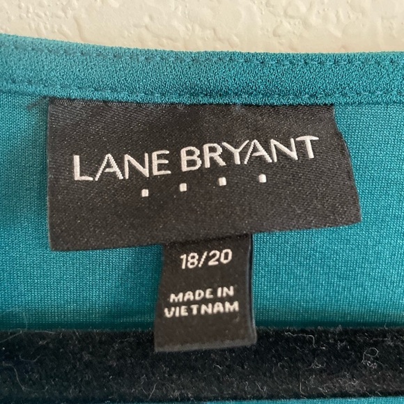 Lane Bryant Women’s Midi Dress Size 20 Green Ruched Waist 3/4 Sleeve Pull Over - Picture 7 of 14